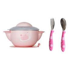 好孩子/gb宝宝婴儿吸盘碗-粉J80162+训练餐具2件套 (粉红)J80069