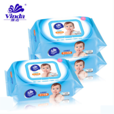 维达婴儿湿巾手口可用80片*3包 宝宝柔湿巾带盖洁肤无香湿纸巾