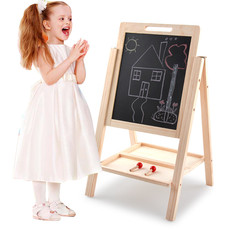 ohye  木制儿童学习双面写字板木丸子可升降便捷画板启智玩具