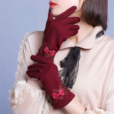 手套 触屏手套女韩版可爱不倒绒手套加厚户外开骑车时尚保暖手套