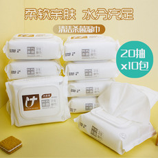 卫生湿巾99.99%杀菌除菌湿巾随身装加盖抽取式家用实惠装20抽*10包