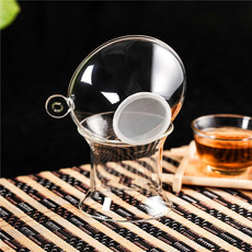 红兔子玻璃茶漏 茶滤透明玻璃茶具 滤茶器过滤网茶道配件