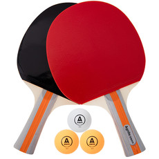 安格耐特F2310乒乓球拍(正红反黑)(2个/副)   双面反胶乒乓球拍两支3球