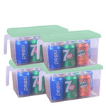 美之扣 冰箱收纳盒长方形抽屉式鸡蛋盒食品冷冻盒厨房收纳保鲜塑料储物盒 透明4个装snh10