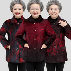 中老年女装秋冬装仿貂毛外套6070岁80奶奶装加绒加厚妈妈保暖外套